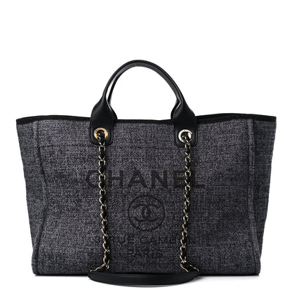 Chanel Lurex Boucle Medium Deauville Tote Black 1 of 8