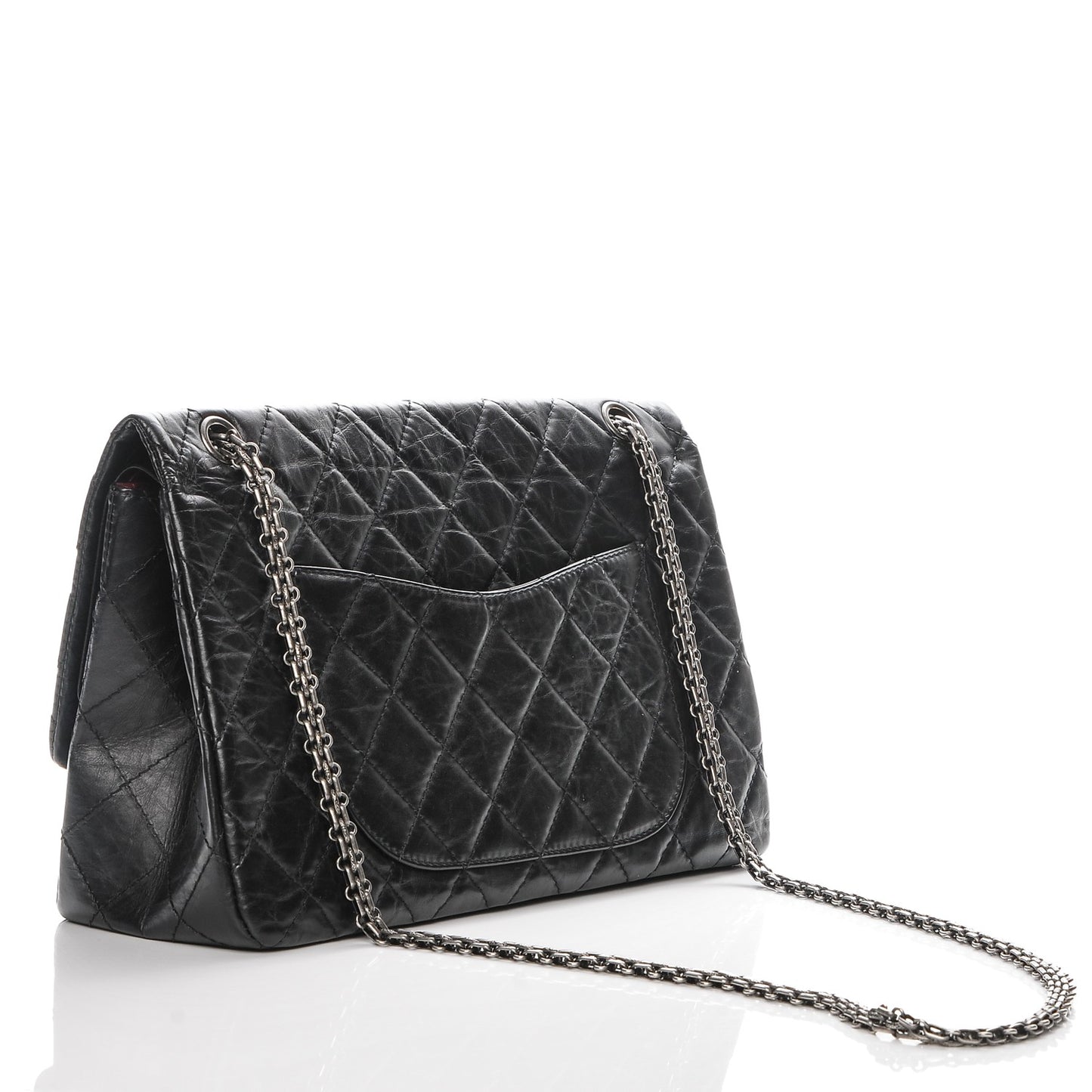 Aged Calfskin Quilted 2.55 Reissue 227 Flap Black