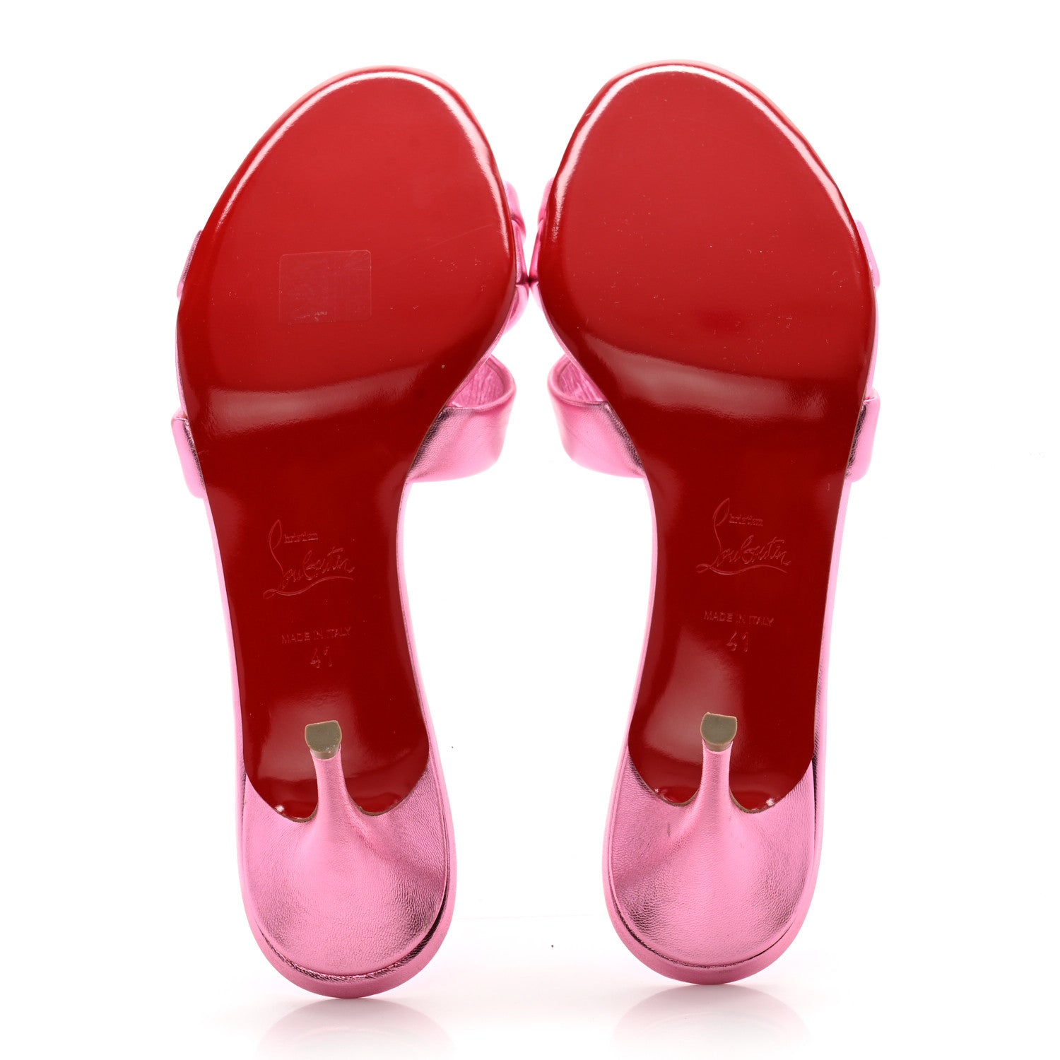 Christian Louboutin Metallic Calfskin Simply Me 70 Slide Sandals 41 Pink 5 of 12