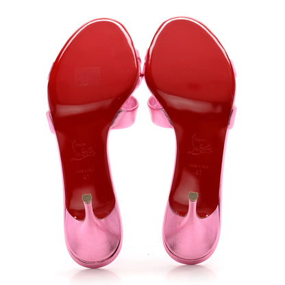 Christian Louboutin Metallic Calfskin Simply Me 70 Slide Sandals 41 Pink 5 of 12