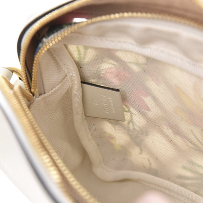 Gucci Canvas Calfskin Flora Infinity Cutout Shoulder Bag White Multicolor 9 of 12