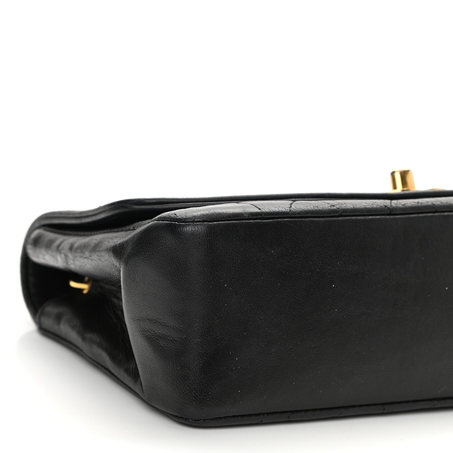 Lambskin Quilted Small Single Flap Black