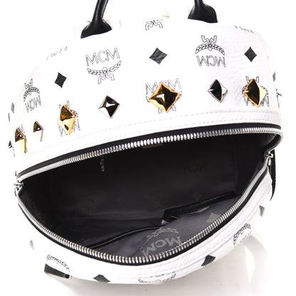 MCM Visetos Studded Small Stark M Backpack White 4 of 7