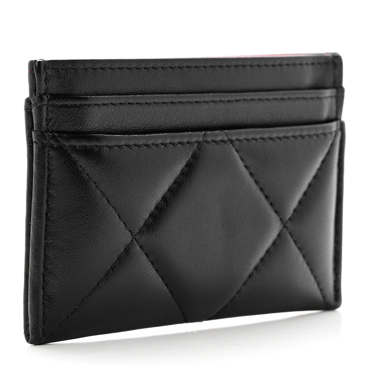 Chanel Lambskin Quilted Chanel 19 Card Holder Black 3 of 9