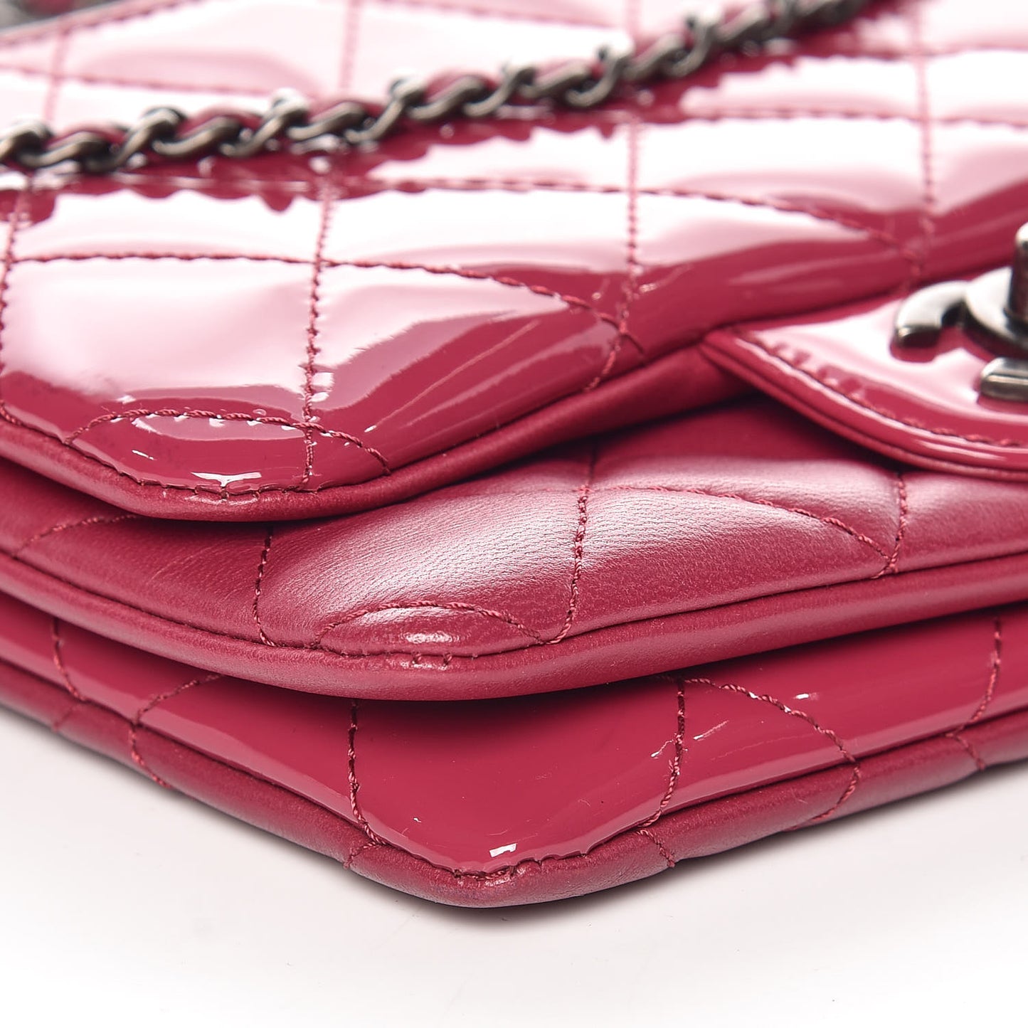Patent Quilted Crossbody Pink