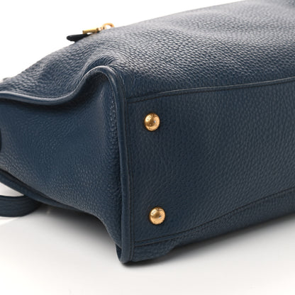 Prada Vitello Daino Shopping Satchel Baltico 9 of 10