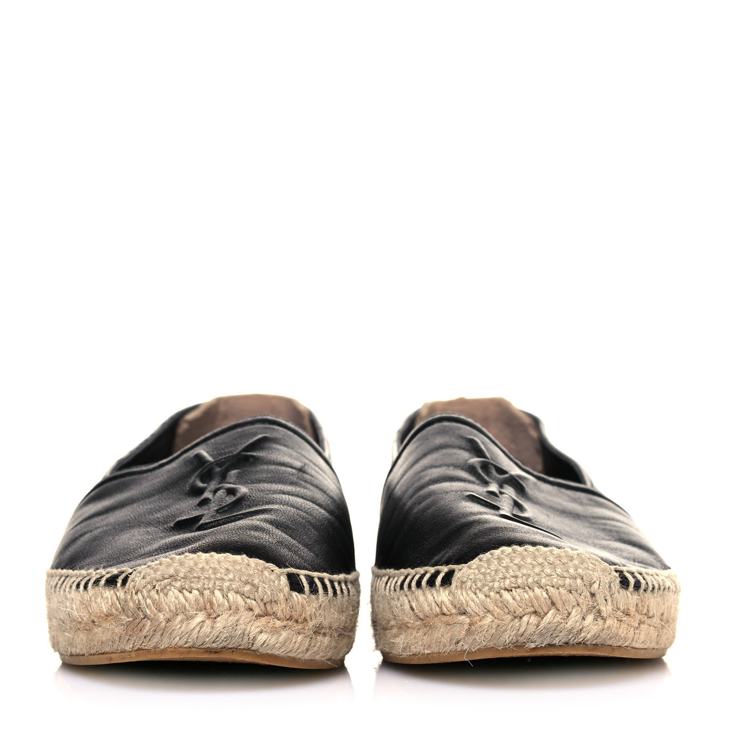 Saint Laurent Lambskin Monogram Espadrilles 38 Black 2 of 10