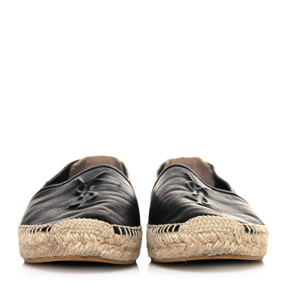 Saint Laurent Lambskin Monogram Espadrilles 38 Black 2 of 10