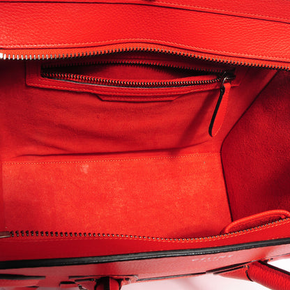 Celine Drummed Leather Micro Luggage Coquelicot 6 of 9