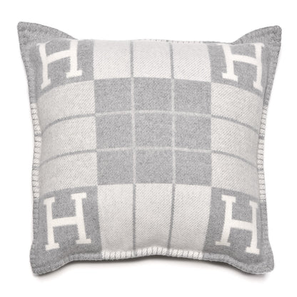 Hermes Wool Cashmere Avalon III Pillow PM Ecru Gris Clair 1 of 3