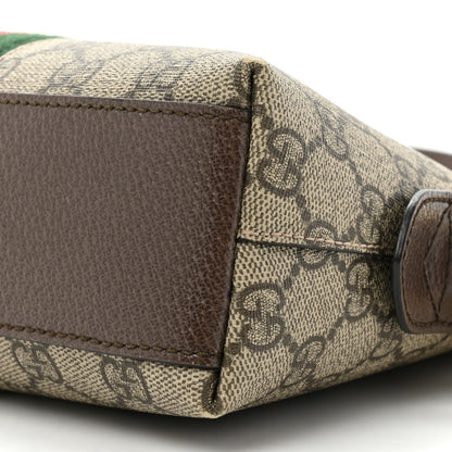 Gucci GG Supreme Monogram Textured Dollar Calfskin Web Small Ophidia Dome Shoulder Bag Beige Ebony New Acero 8 of 18