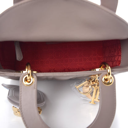 Christian Dior Lambskin Cannage Small Jeweled Swan Lady Dior Taupe 6 of 9
