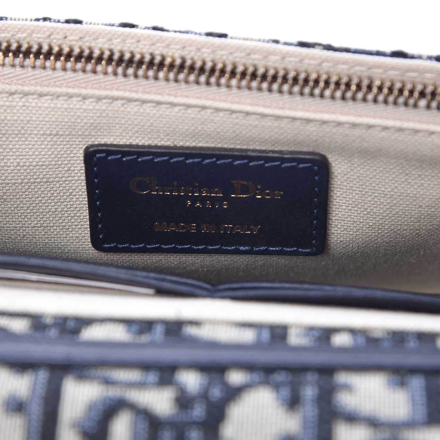 Christian Dior Oblique DiorAddict Wallet On Chain Clutch Navy Blue 5 of 9