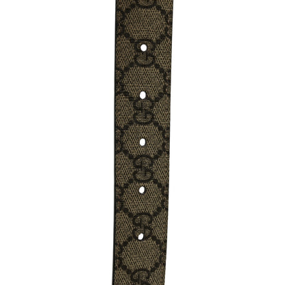 Gucci GG Supreme Monogram Textured Dollar Calfskin Blondie 30mm Belt 95 38 Beige Ebony New Acero 4 of 7