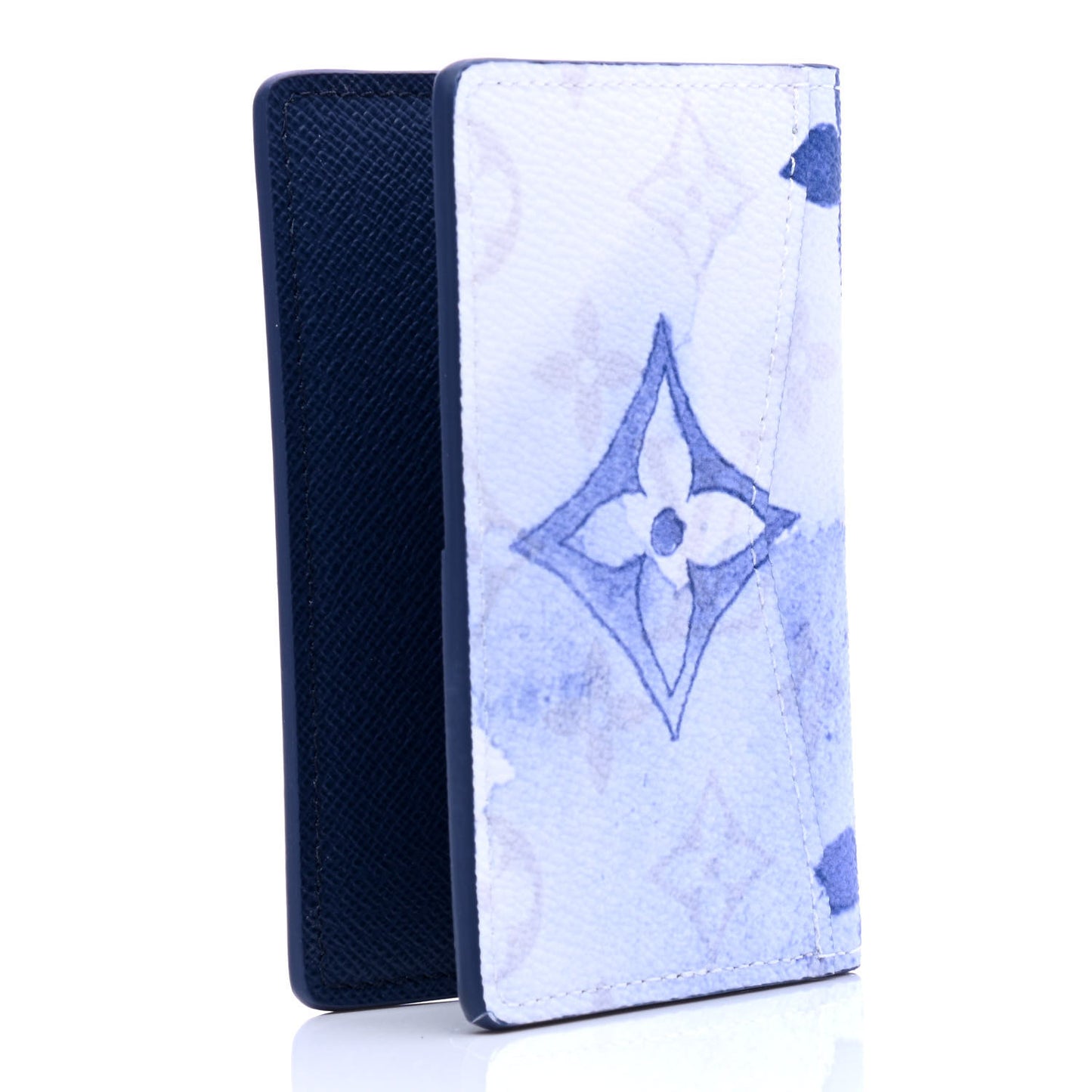 Monogram Watercolor Pocket Organizer Blue