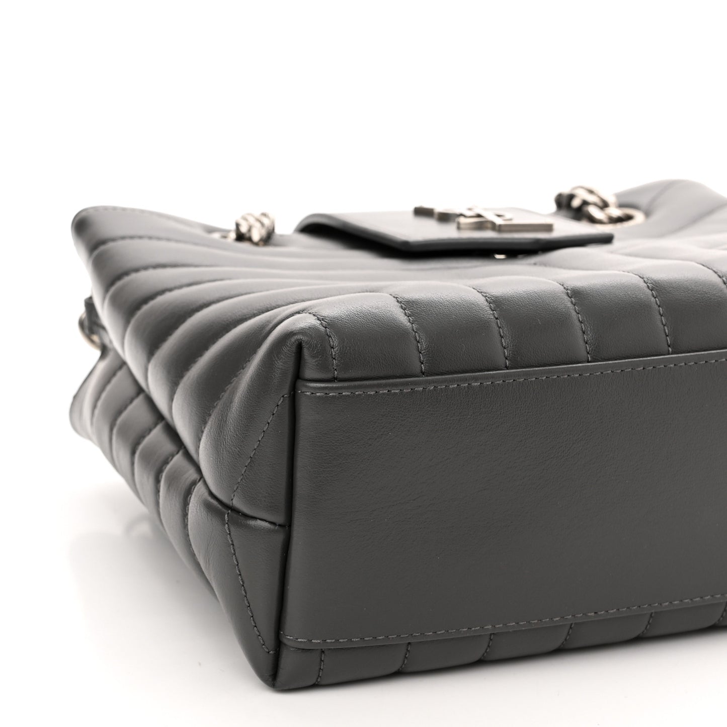 Calfskin Y Quilted Monogram Small Loulou Shopper Grey