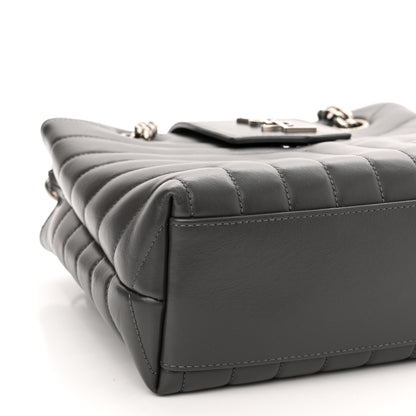 Saint Laurent Calfskin Y Quilted Monogram Small Loulou Shopper Grey 10 of 11