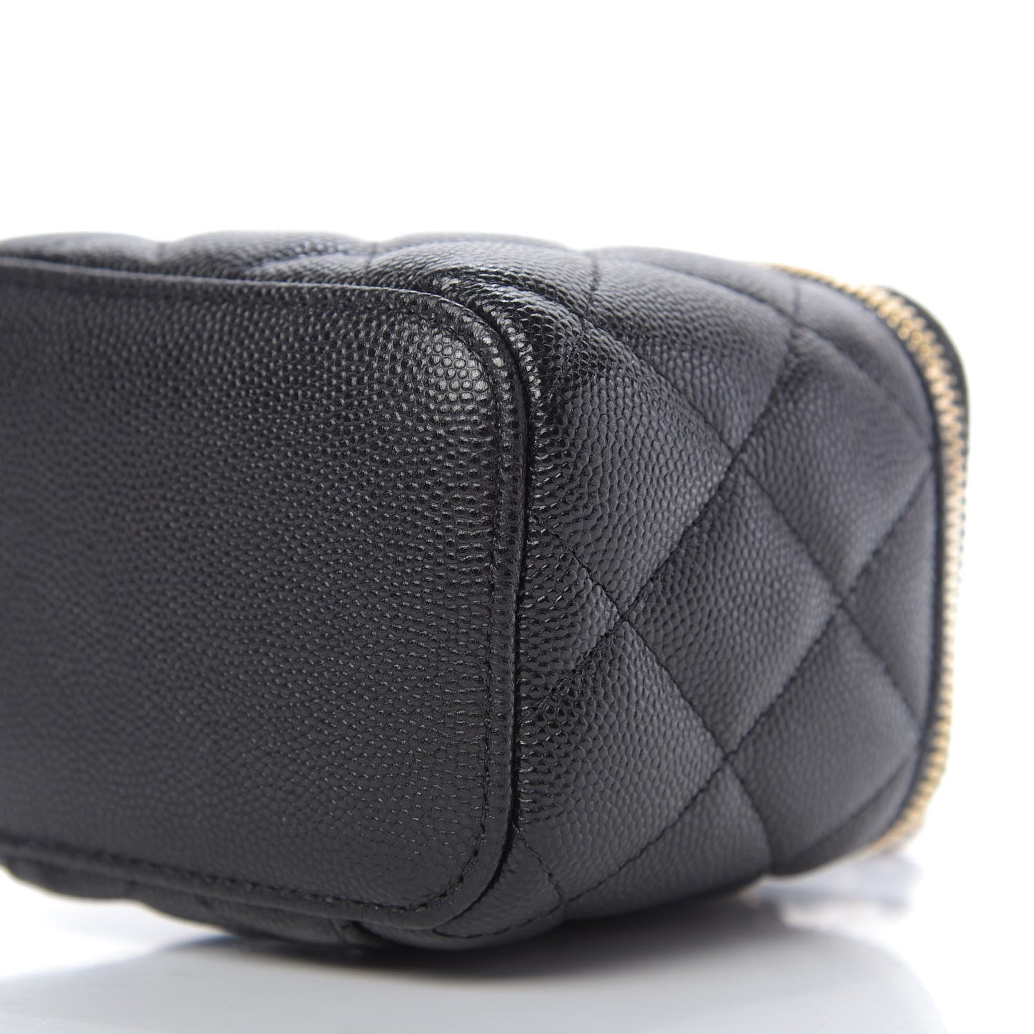 Chanel Caviar Quilted Mini Pearl On Top Vanity Case With Chain Black 7 of 9
