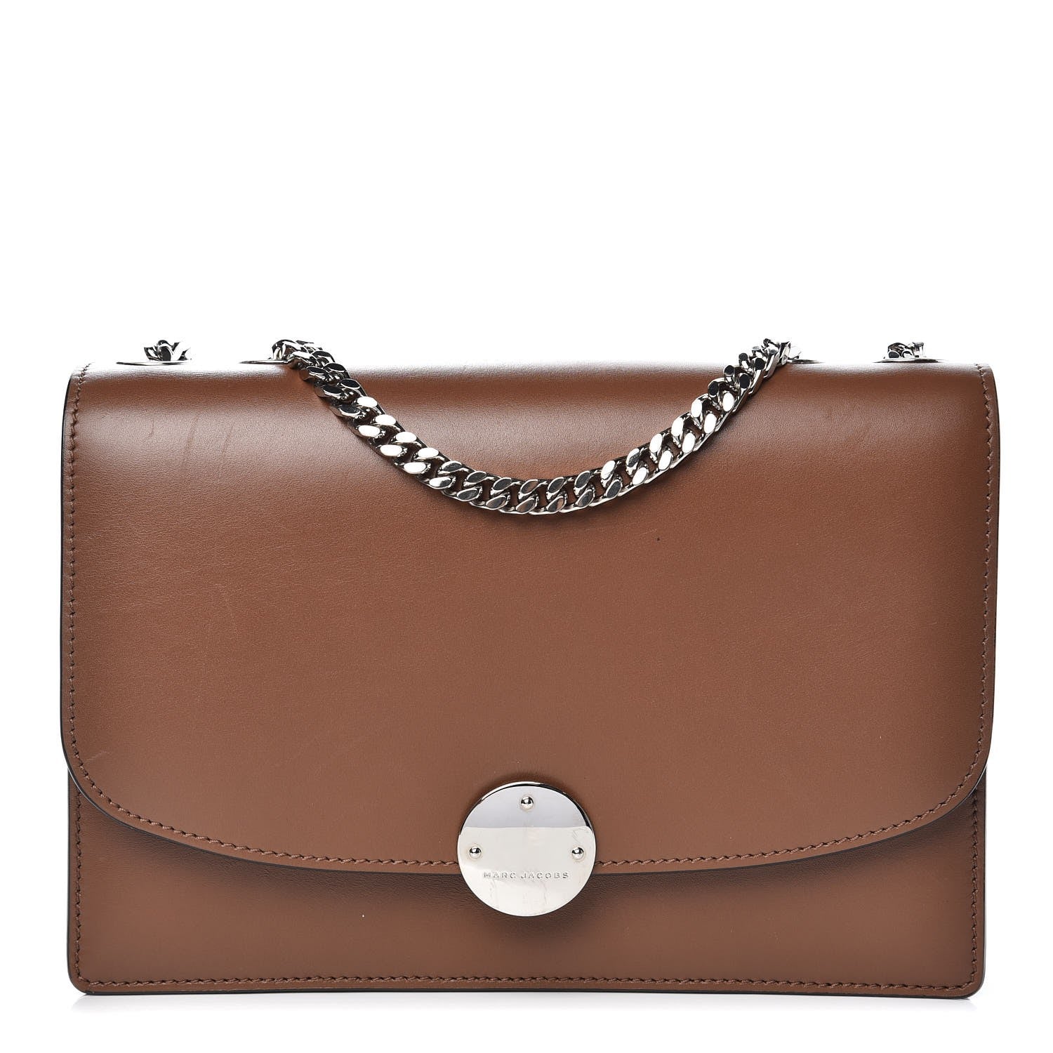 Marc Jacobs Calfskin Flap Shoulder Bag Brown 1 of 8