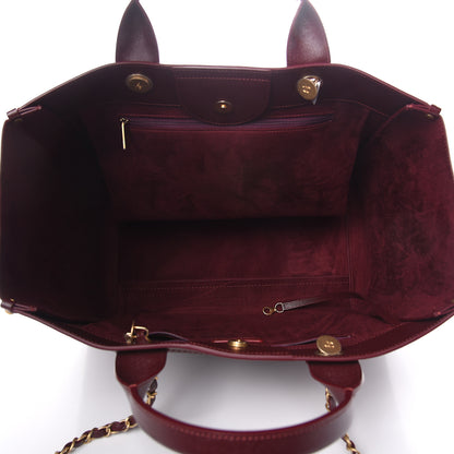Chanel Caviar Medium Studded Deauville Tote Burgundy 5 of 9