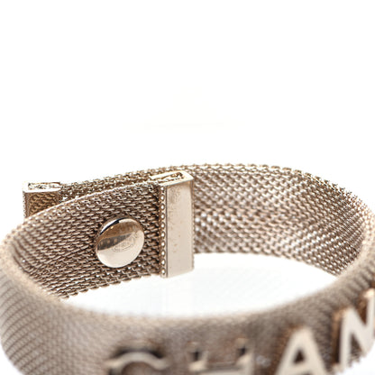 Chanel Metal Mesh Logo Bracelet Gold 6 of 9