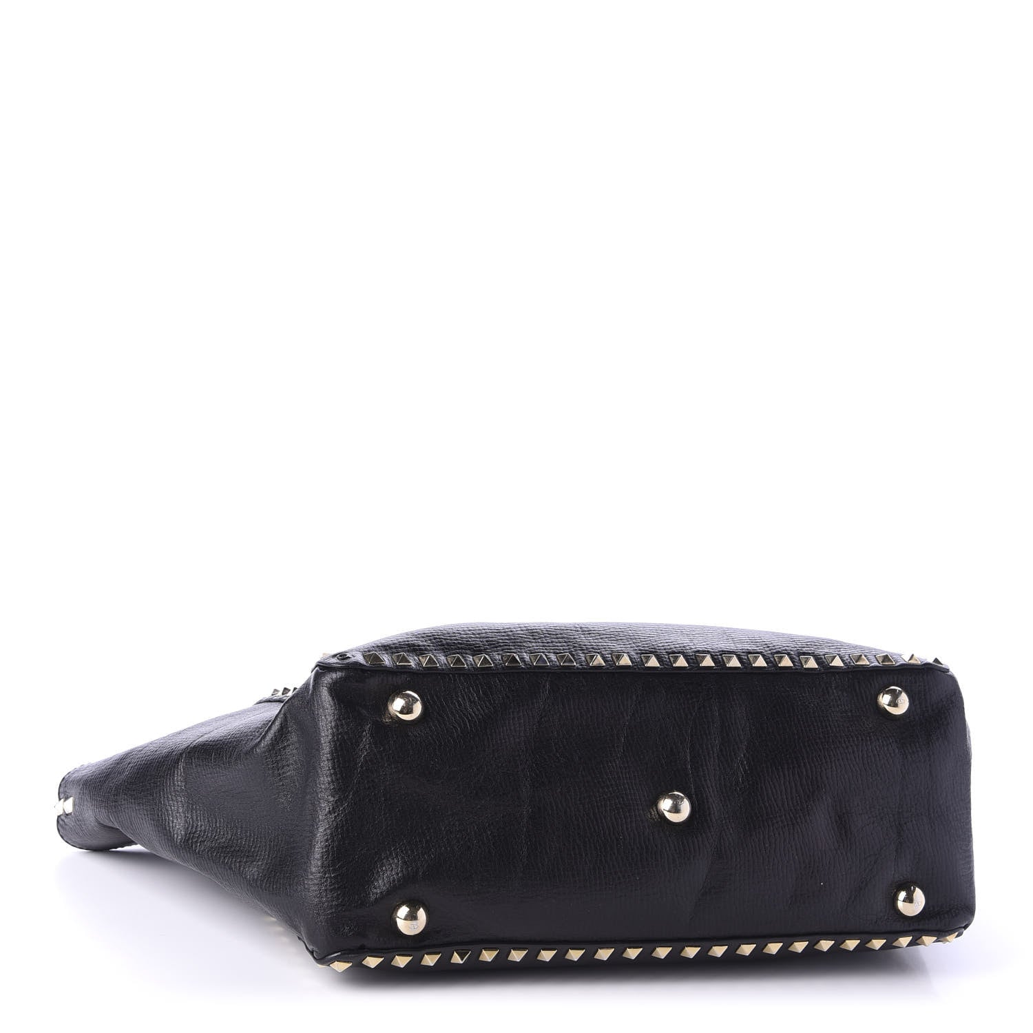 Valentino Garavani Textured Calfskin Medium Rockstud Tote Black 5 of 19