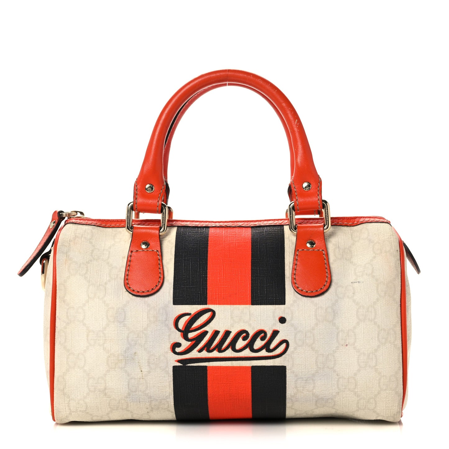 GG Plus Monogram Web Stripe Small Joy Boston Orange