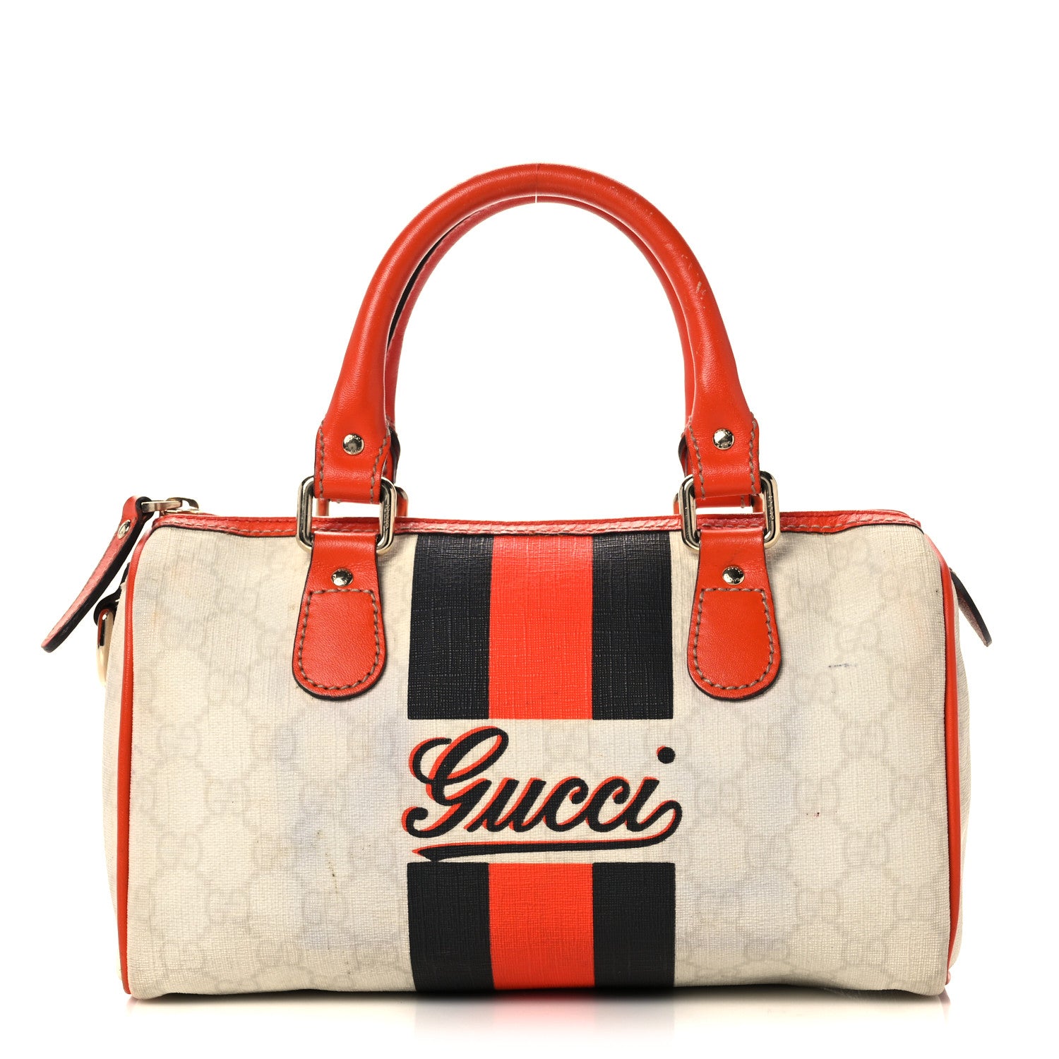 Gucci GG Plus Monogram Web Stripe Small Joy Boston Orange 1 of 22