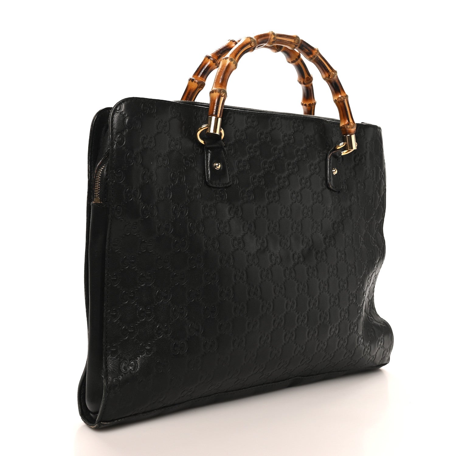 Gucci Guccissima Bamboo Messenger Bag Black 3 of 13