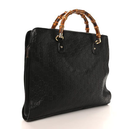 Gucci Guccissima Bamboo Messenger Bag Black 3 of 13