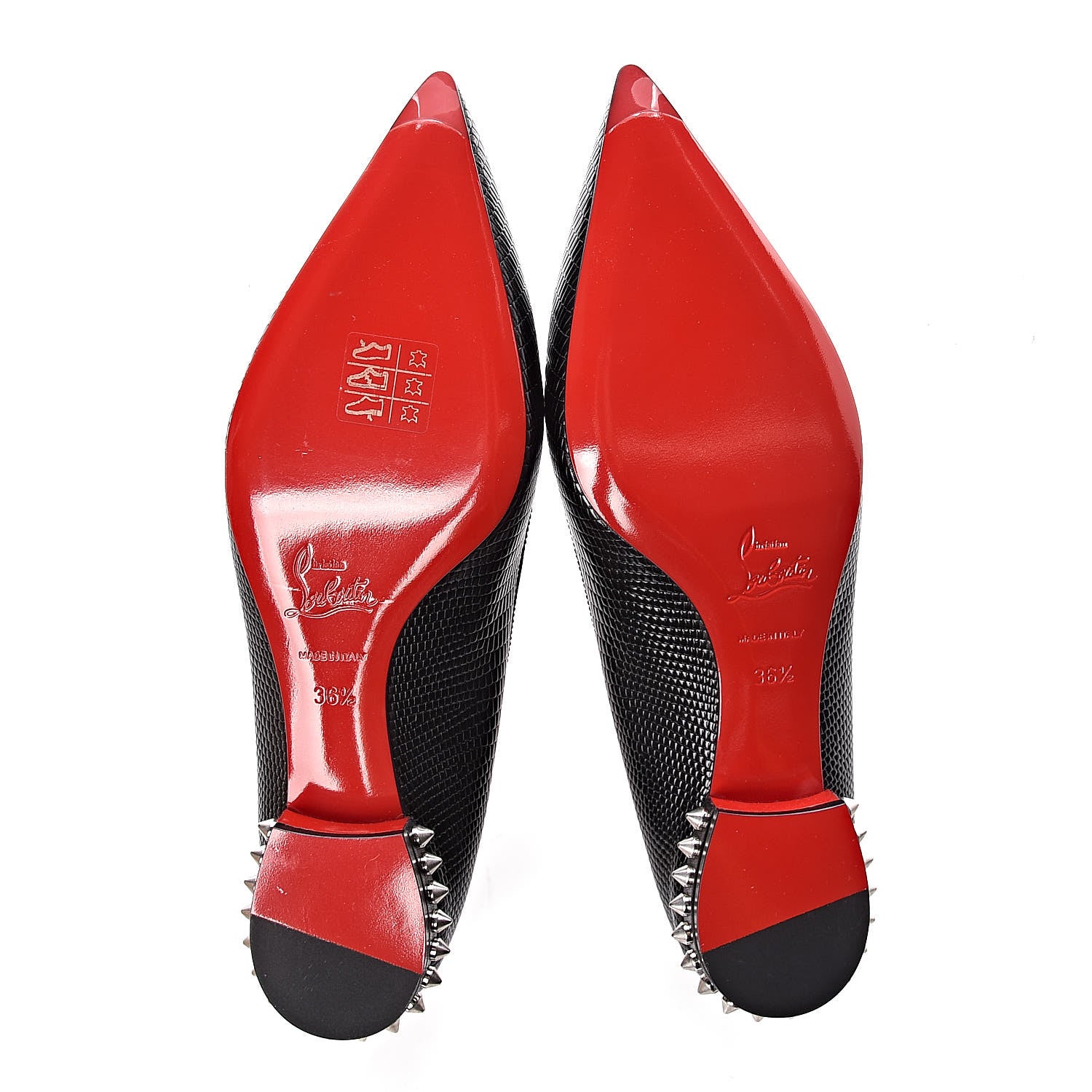 Christian Louboutin Nappa Spiked Hall Flats 36.5 Black 5 of 8