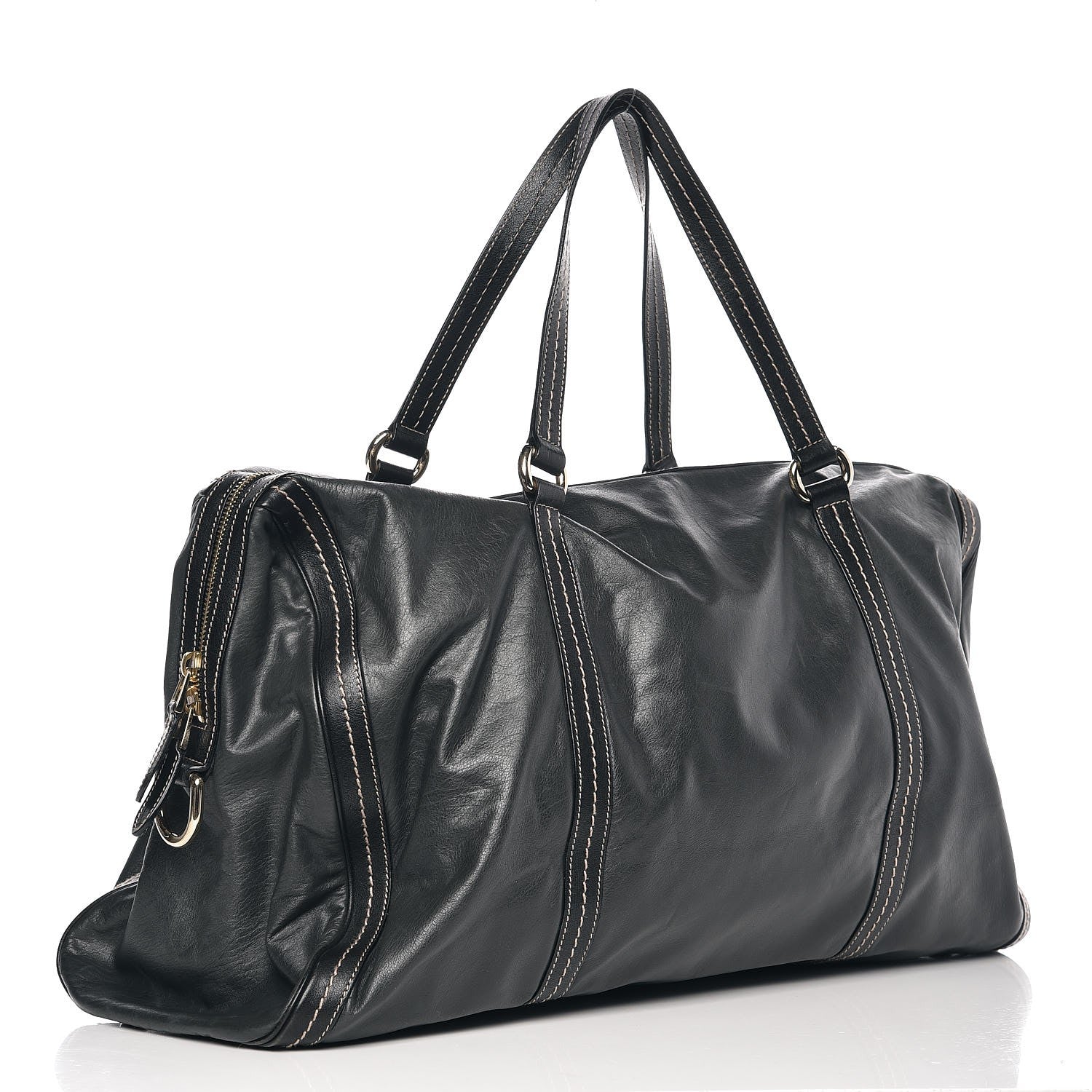 Gucci Calfskin Duchessa Large Boston Tote Bag Black 3 of 7