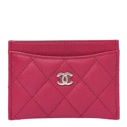 Chanel Caviar Quilted Card Holder Dark Pink 1 of 4