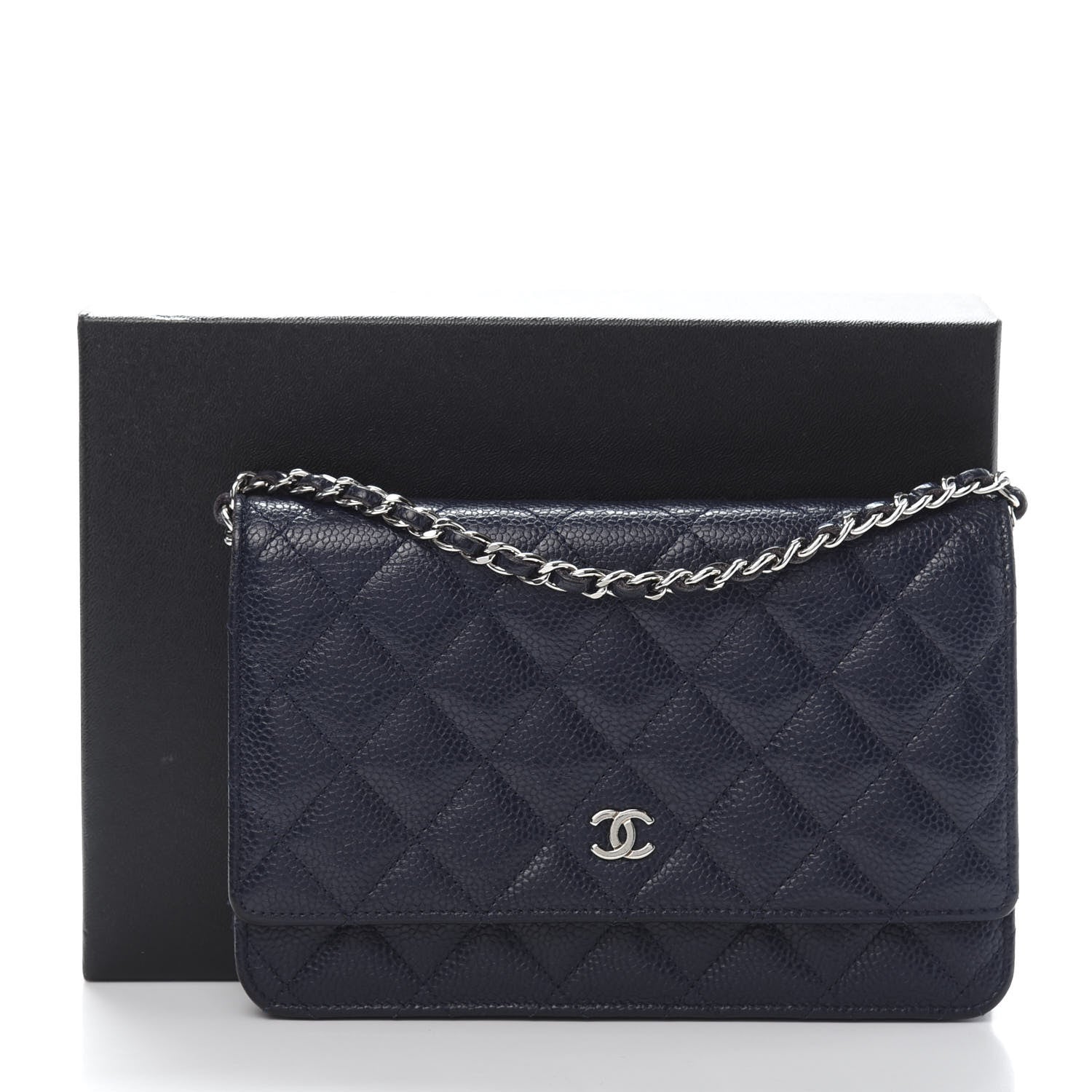 Chanel Caviar Quilted Wallet On Chain WOC Blue 12 of 12