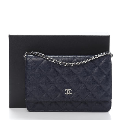 Chanel Caviar Quilted Wallet On Chain WOC Blue 12 of 12