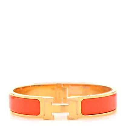 Hermes Enamel Narrow Clic Clac H Bracelet PM Orange 1 of 4