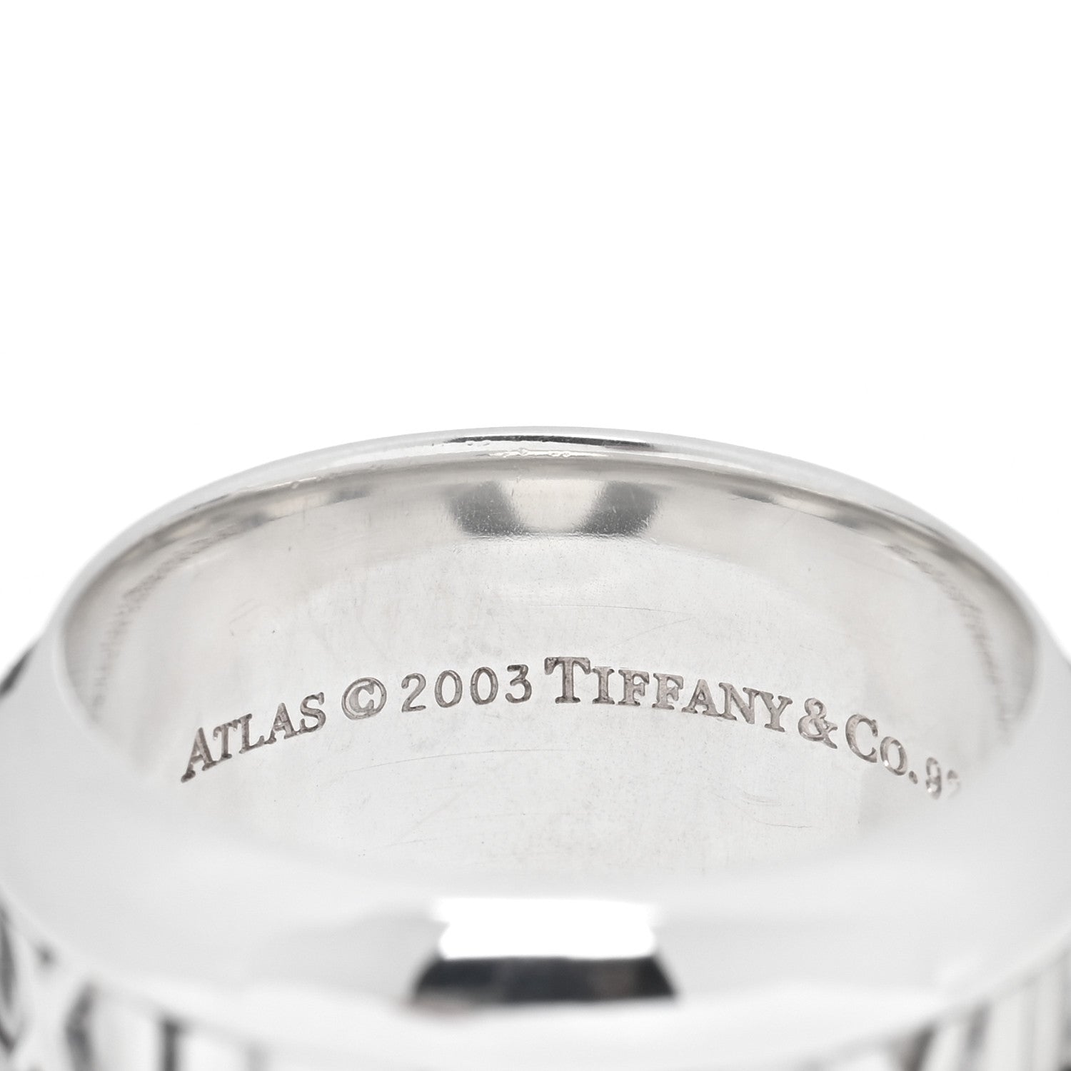 Tiffany Sterling Silver Atlas Band Ring 49 5 4 of 4