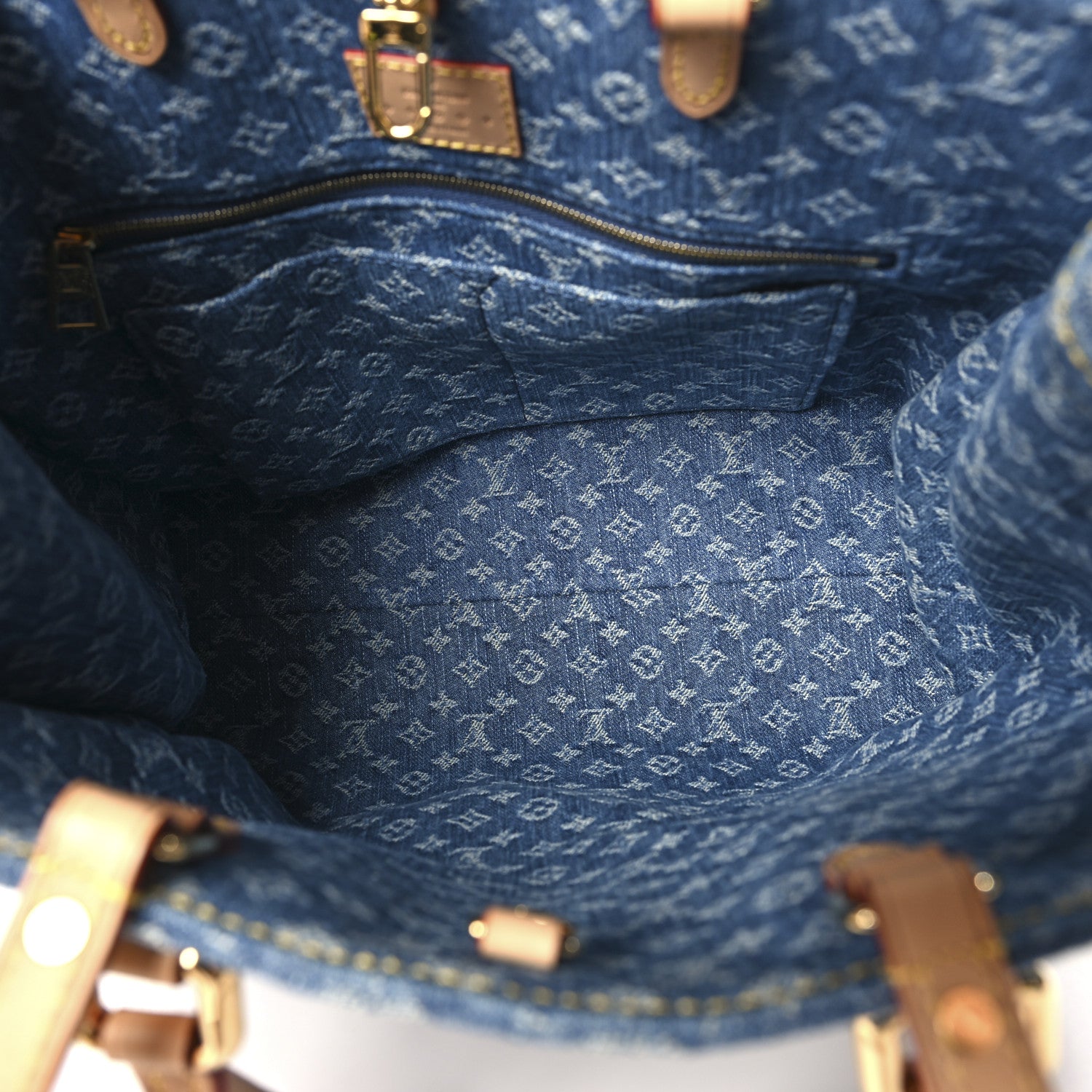 Louis Vuitton Monogram Denim Onthego MM Blue 5 of 9