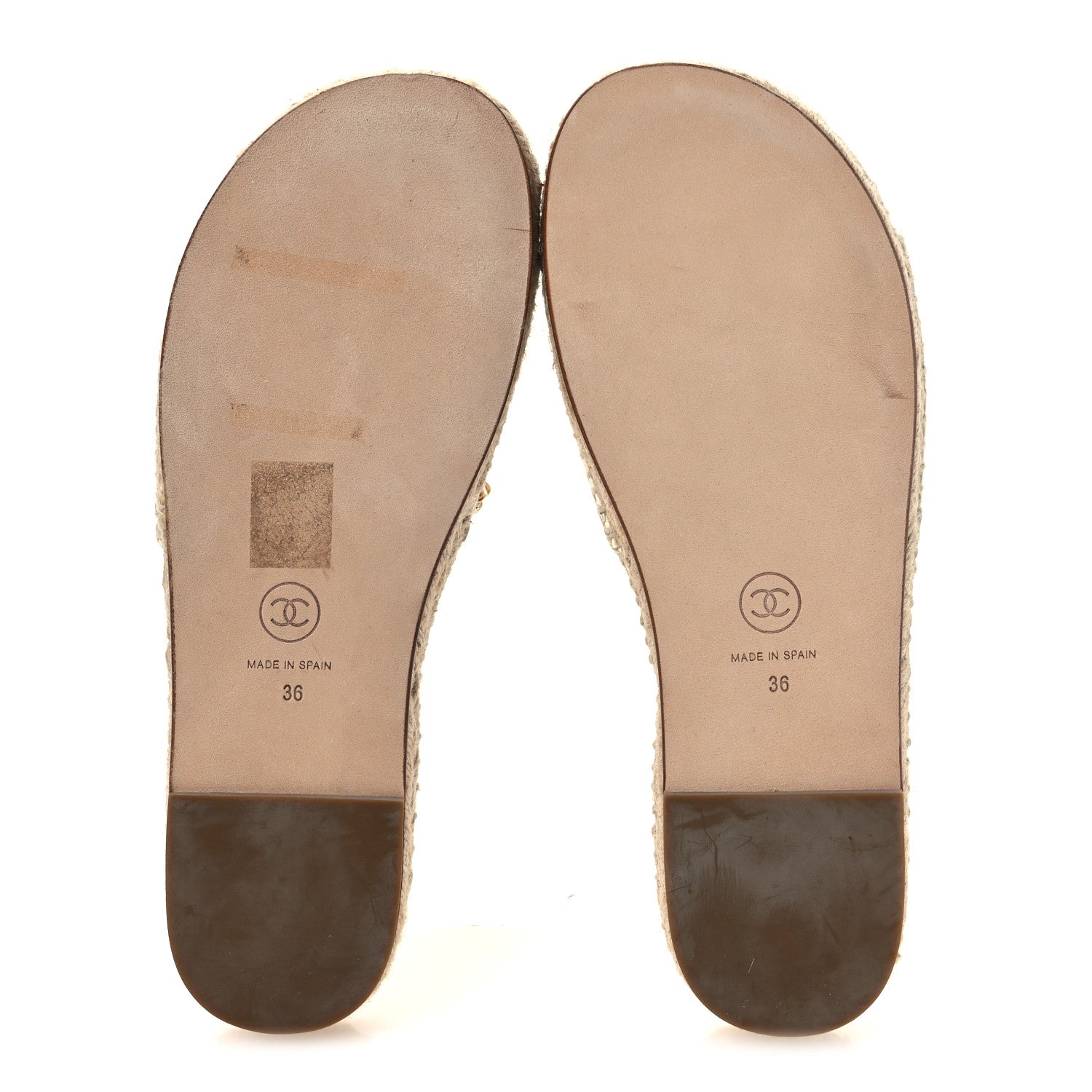 Chanel Lambskin Quilted CC Espadrille Slip On Sandals 36 Ivory 7 of 10
