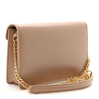 Celine Shiny Calfskin Triomphe Margo Wallet on Chain Smoked Brown 3 of 10