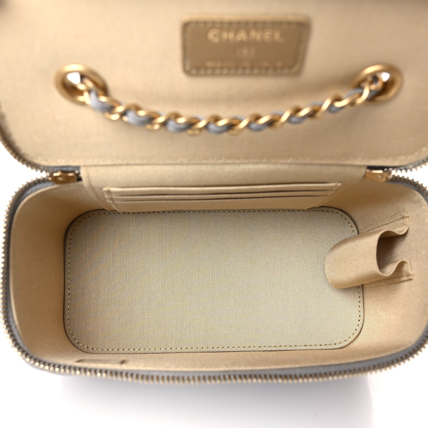 Chanel Lambskin Quilted Small Pearl Crush Vanity Case With Chain Grey 5 of 10