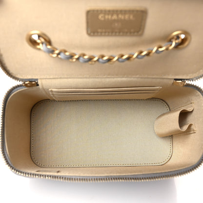 Chanel Lambskin Quilted Small Pearl Crush Vanity Case With Chain Grey 5 of 10
