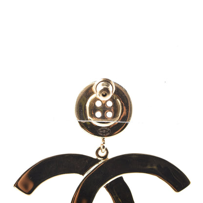 Chanel Metal Large Paris Button Earrings Gold 4 of 7