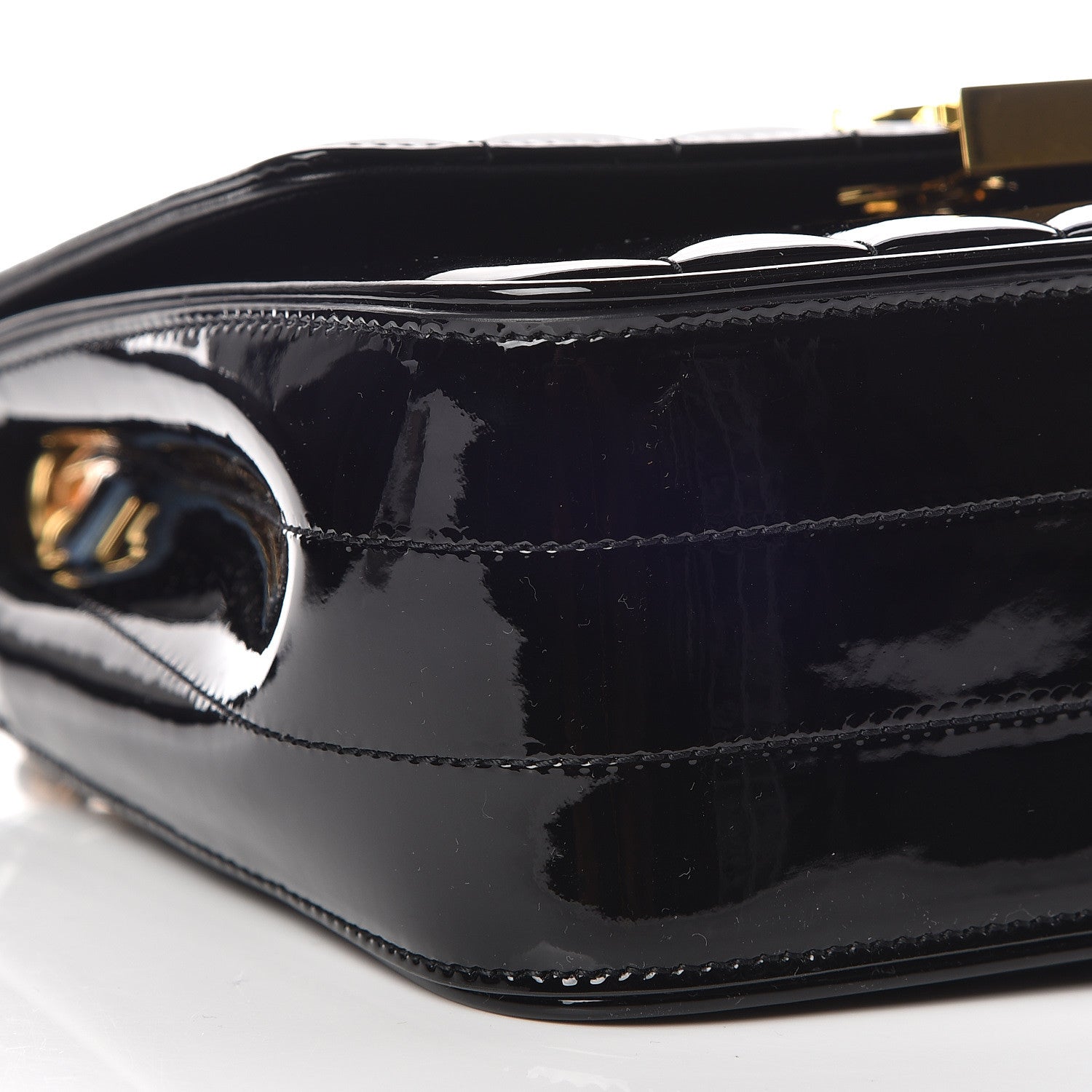 Saint Laurent Patent Calfskin Matelasse Monogram Medium Vicky Chain Bag Black 5 of 10
