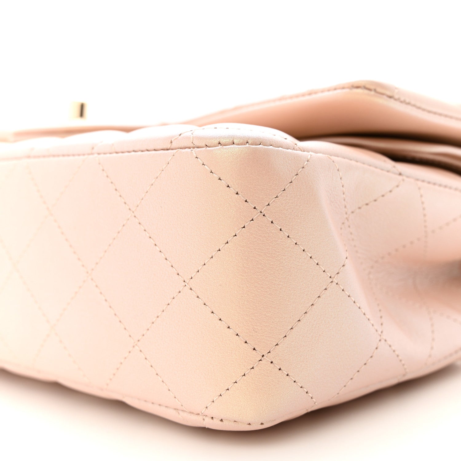 Chanel Iridescent Calfskin Quilted Medium Double Flap Beige 10 of 11