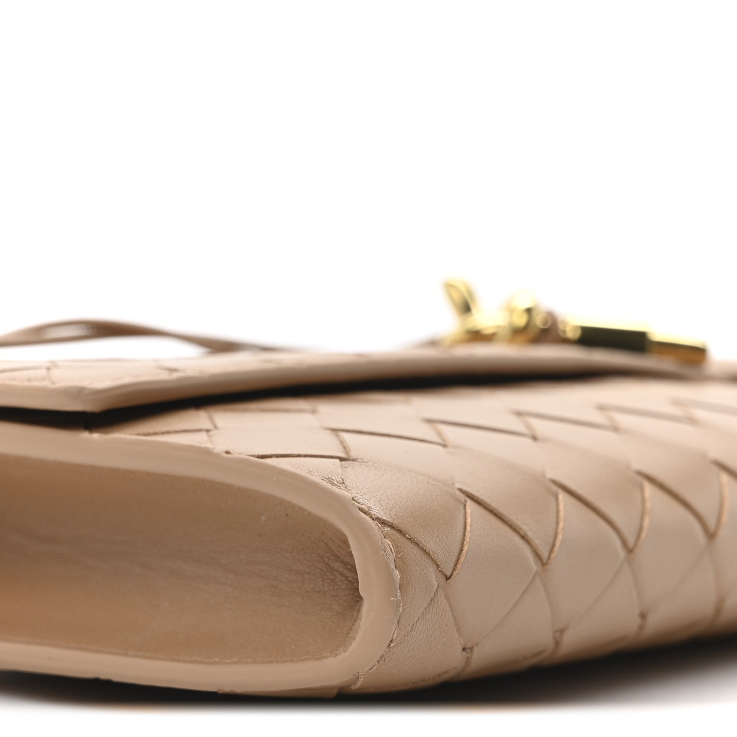 Bottega Veneta Nappa Intrecciato Long Andiamo Top Handle Clutch  Pale Brown 8 of 9