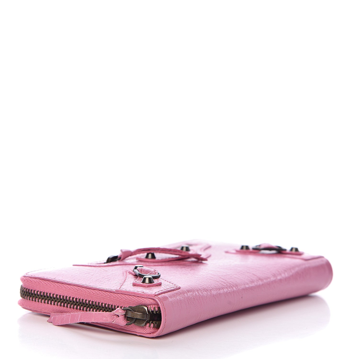 Balenciaga Agneau Classic Hardware Continental Zip Around Wallet Rose Guimauve 4 of 8