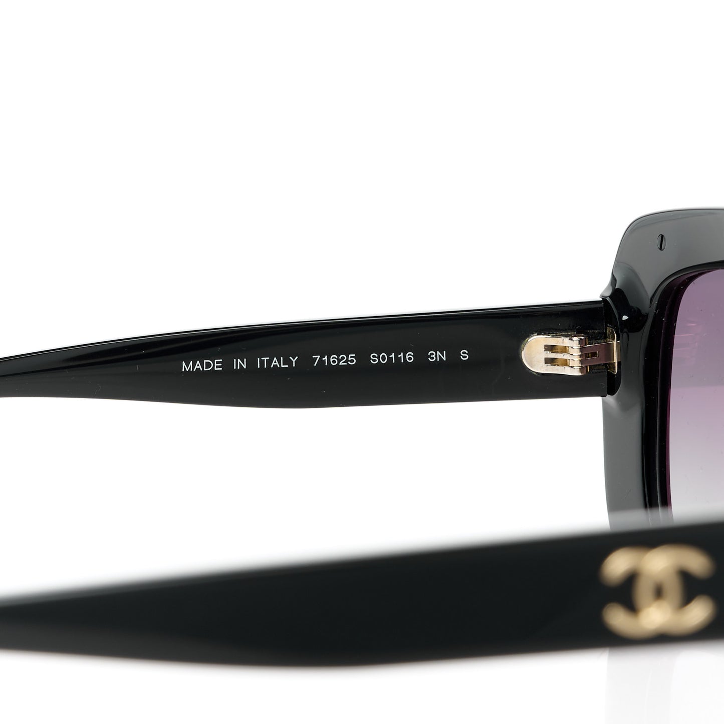 Lambskin Chain Acetate Shield Sunglasses Black
