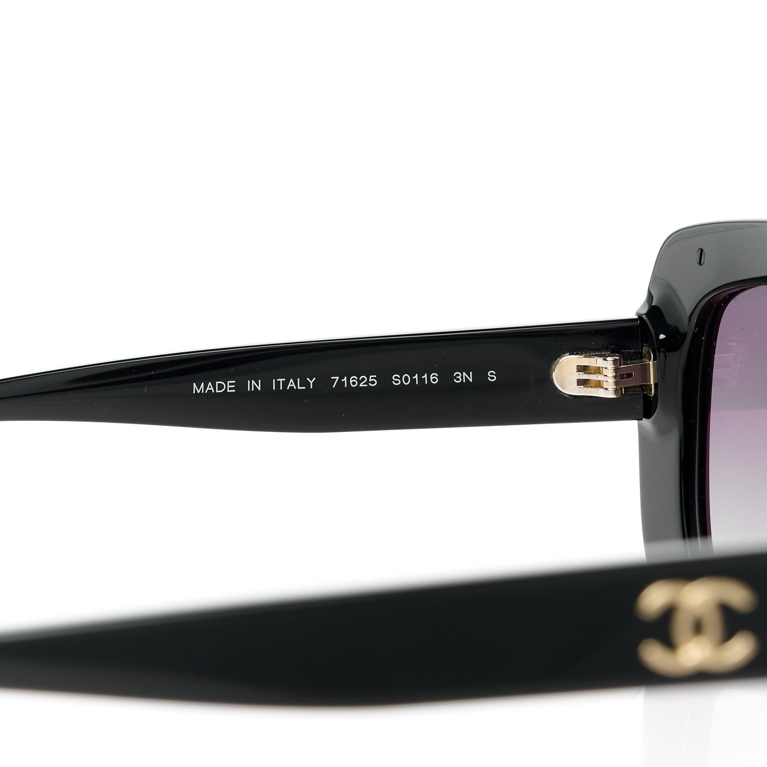 Chanel Lambskin Chain Acetate Shield Sunglasses Black 5 of 8