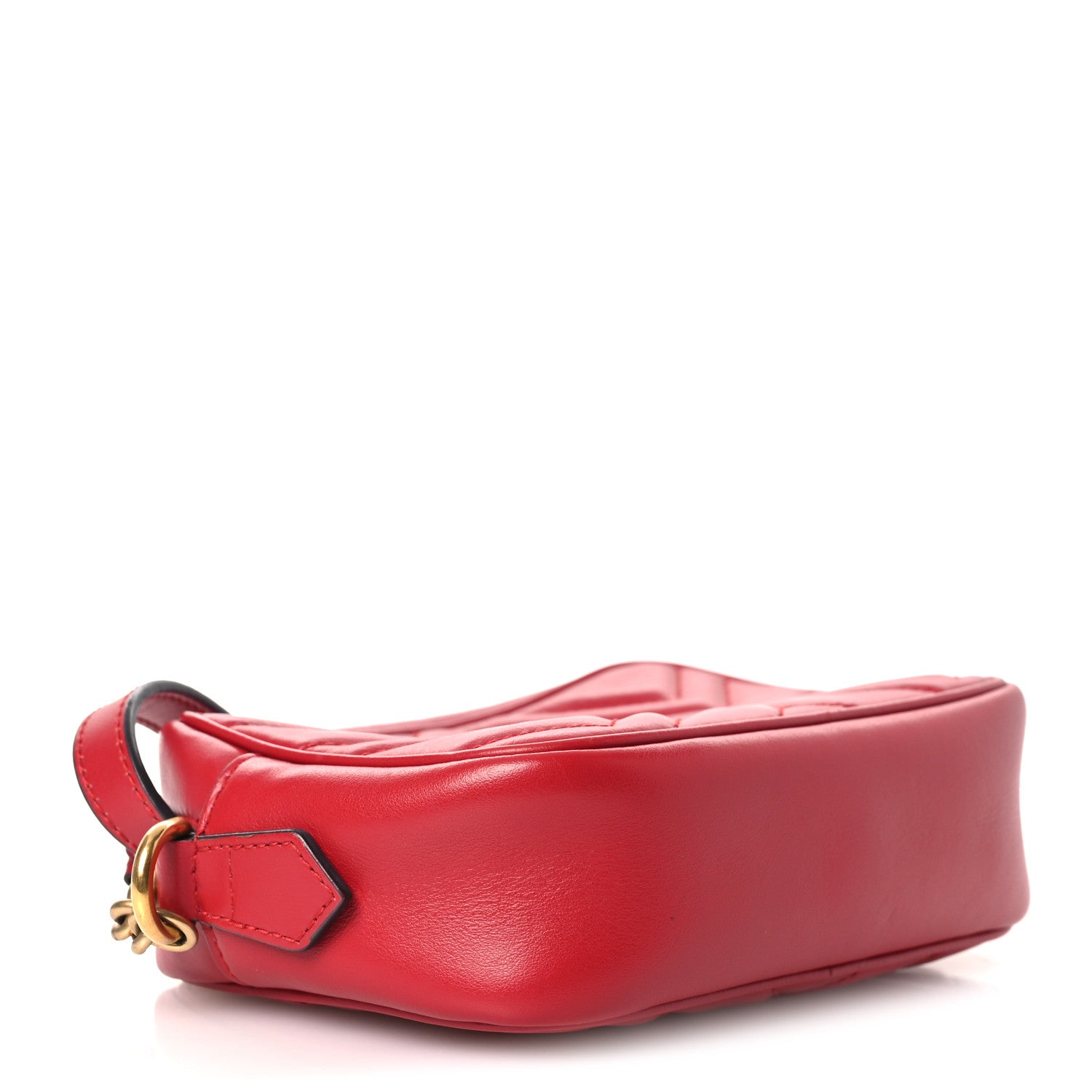 Gucci Calfskin Matelasse Mini GG Marmont Chain Shoulder Bag Hibiscus Red 4 of 10